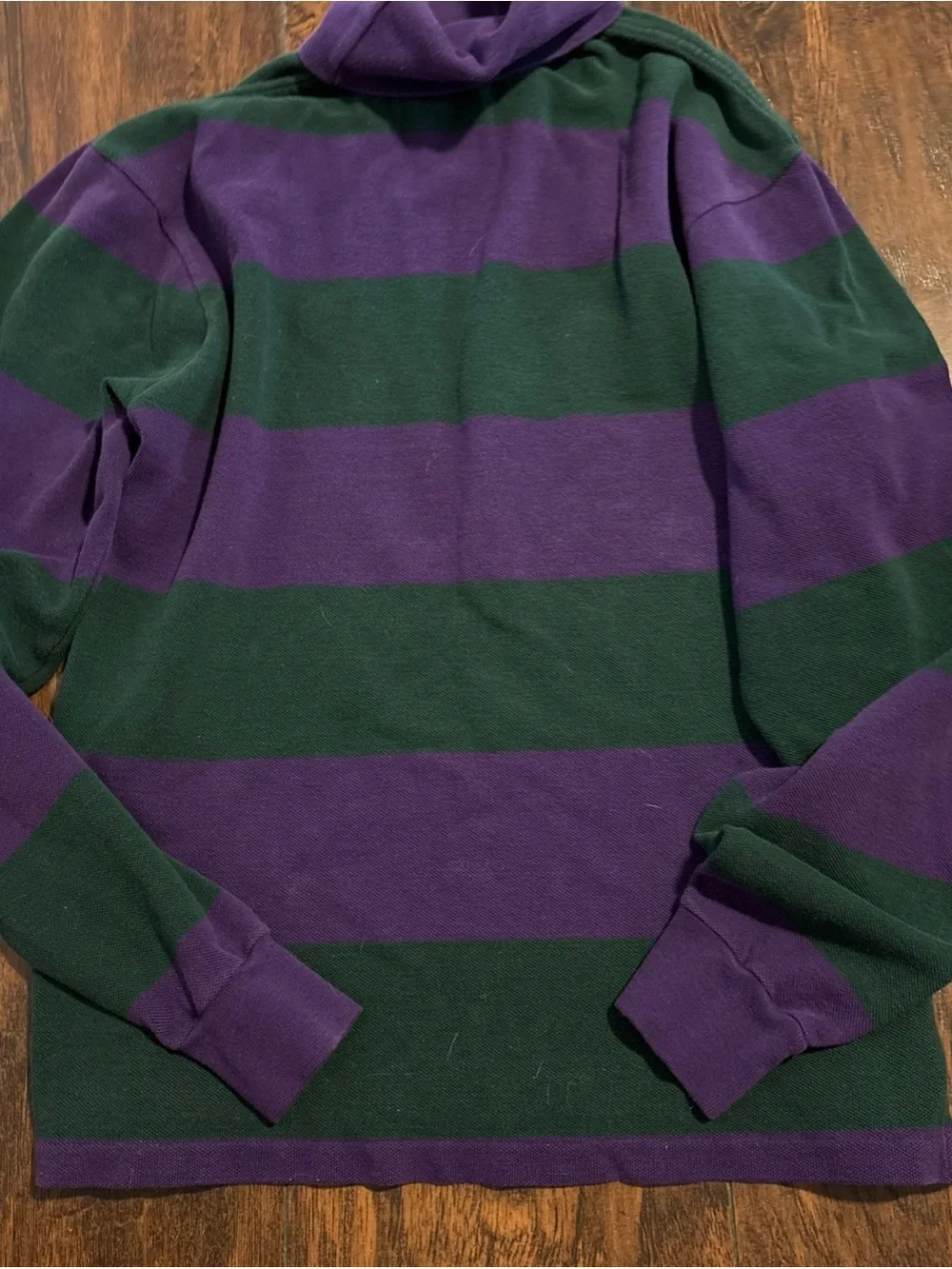 Polo by Ralph Lauren Purple & Green Striped Turtleneck Sweater